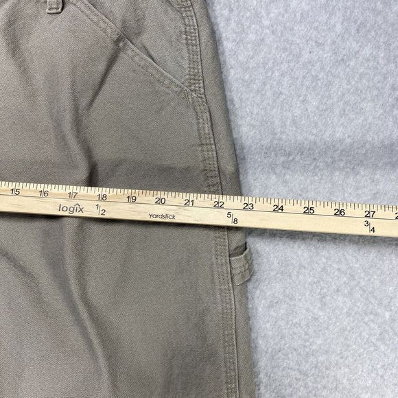 Rustler Jeans Mens 34x31 Beige Workwear Carpenter Hammer Loop Distressed Denim - Picture 6 of 12